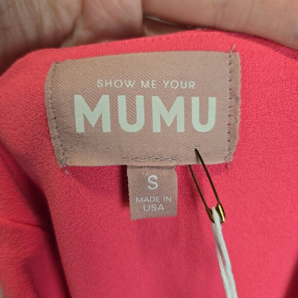 NWT Show Me Your Mumu Eden Midi Dress Flamingo Pink Crepe Preppy Event Small - Picture 4 of 8
